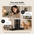 PETME2 3L dual-bowl automatic cat feeder in matte black