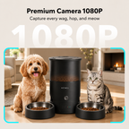 PETME2 3L dual-bowl automatic cat feeder in matte black
