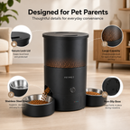 PETME2 3L dual-bowl automatic cat feeder in matte black