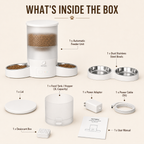 PETME2 3L dual-bowl automatic cat feeder in white