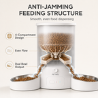 PETME2 3L dual-bowl automatic cat feeder in white