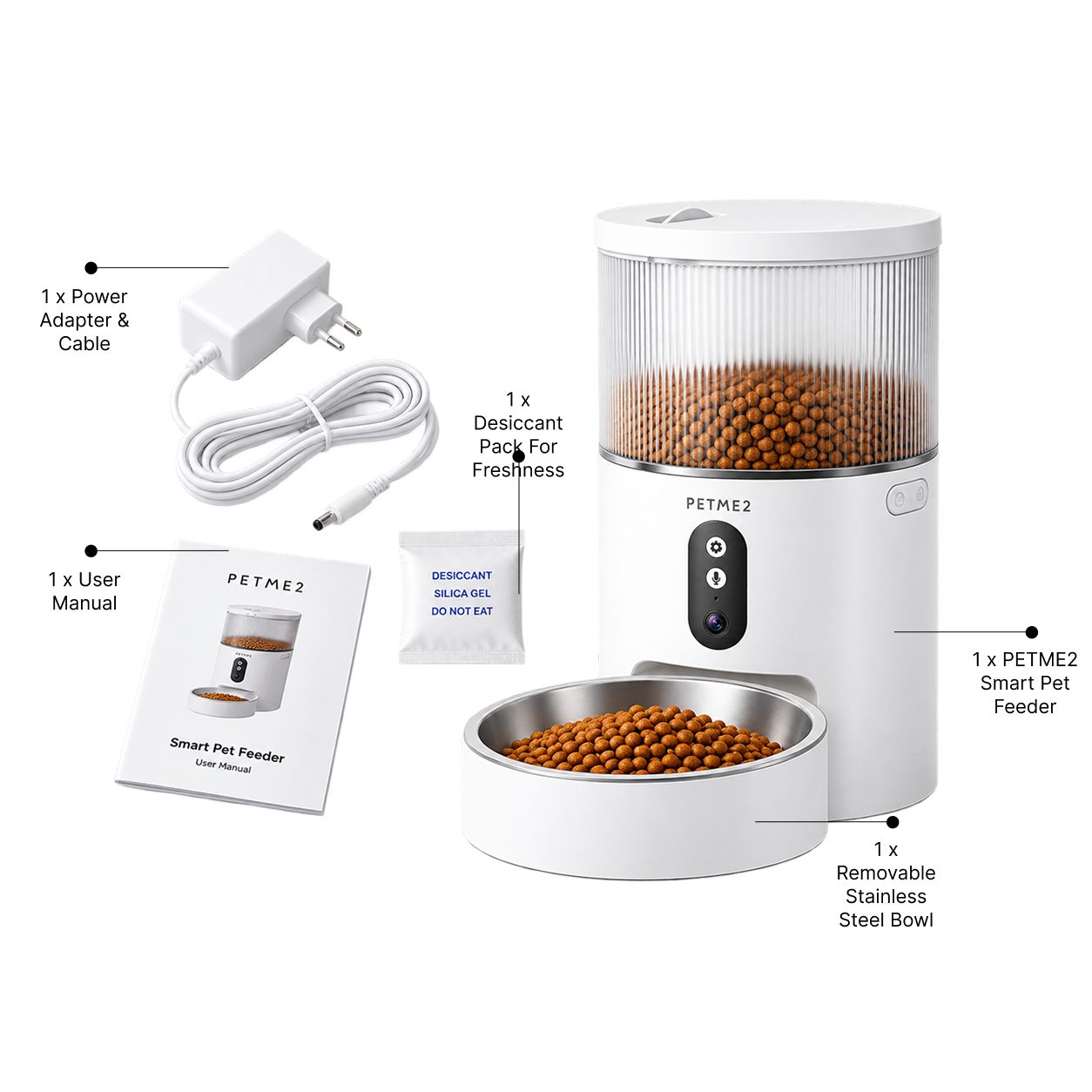 PETME2 3L Smart Automatic Feeder with 1080P Camera