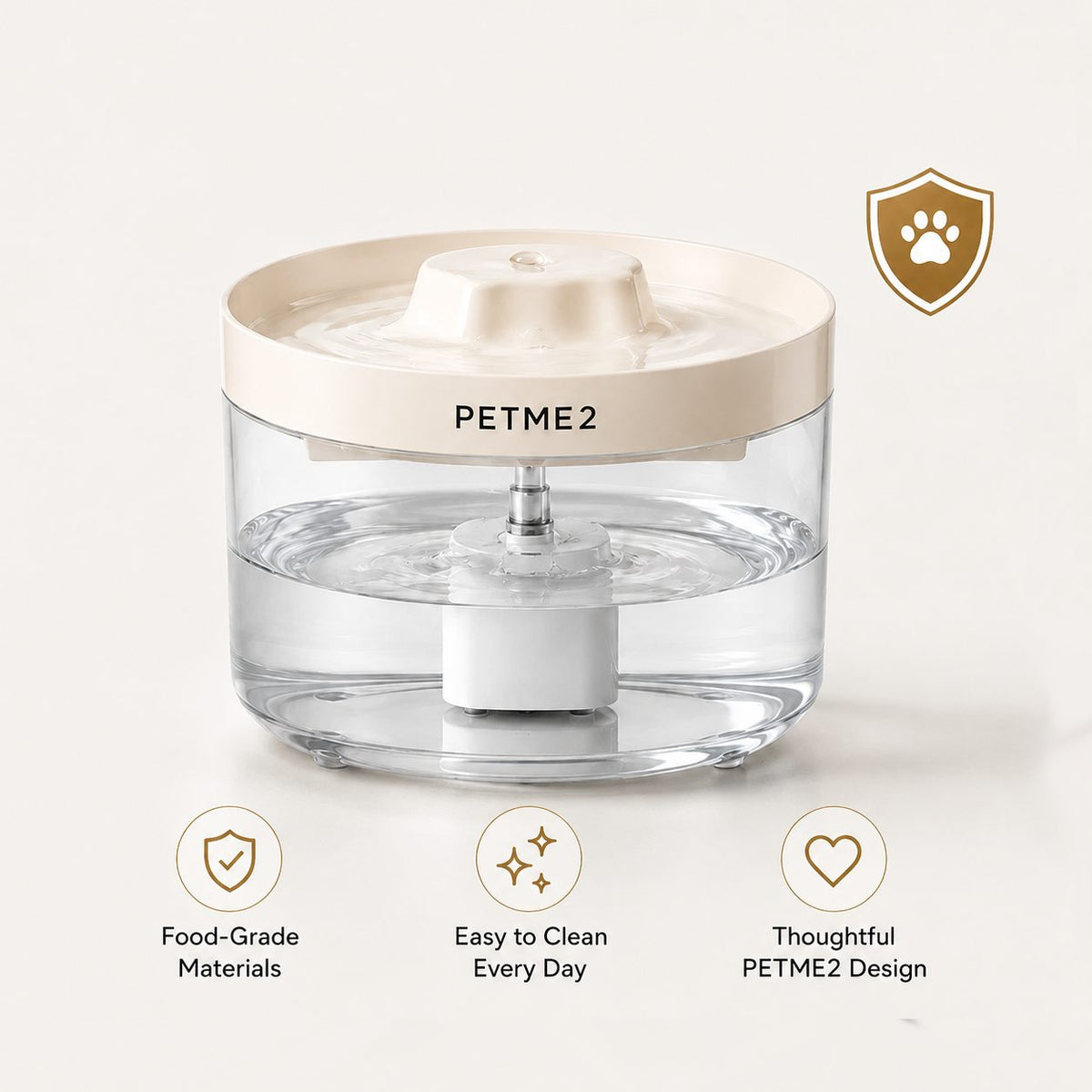 PETME2 2.2L transparent cat water fountain – detail image 3 of 7