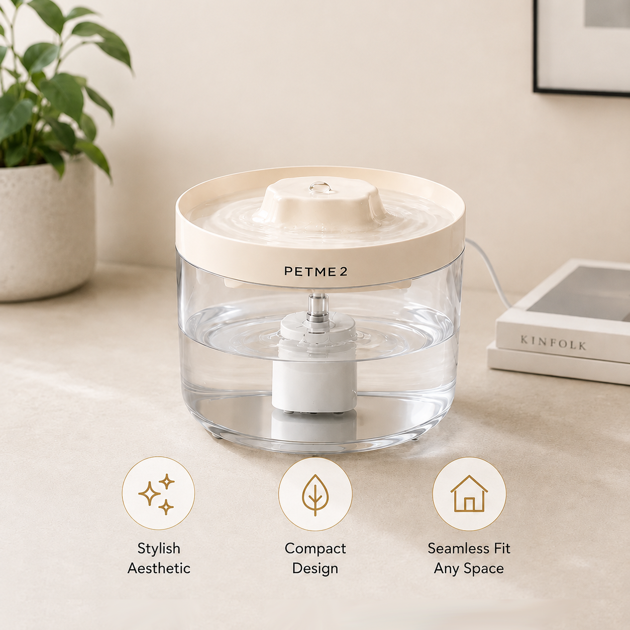 Clear Cat Water Fountain — 2.2L