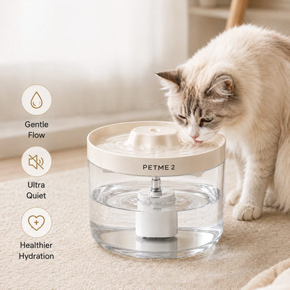 PETME2 2.2L transparent cat water fountain – detail image 5 of 7
