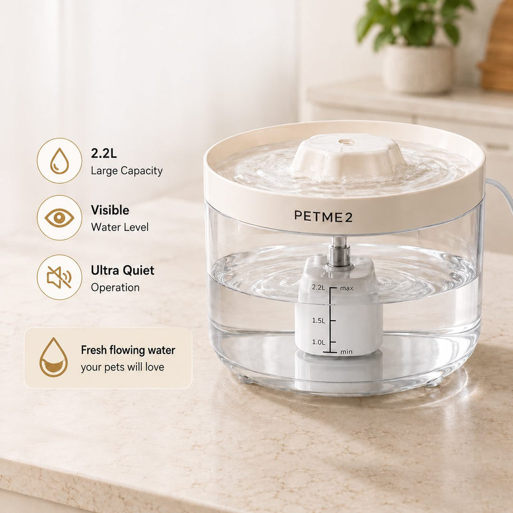 PETME2 2.2L transparent cat water fountain – detail image 6 of 7