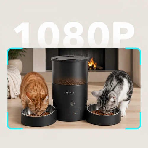 Dual-Bowl Automatic Feeder — Black