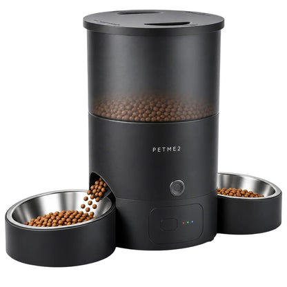 PETME2 black 3L dual bowl automatic cat feeder for 2 cats, main product photo