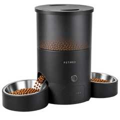 Dual-Bowl Automatic Feeder — Black