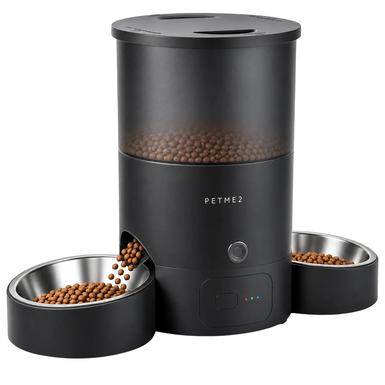 Dual-Bowl Automatic Feeder — Black