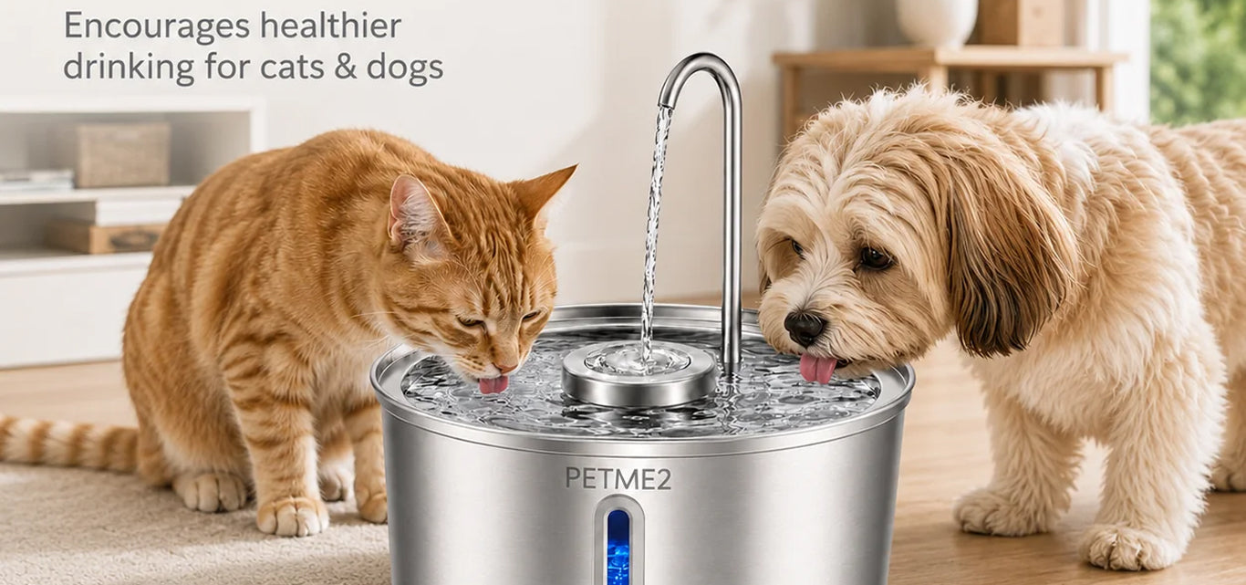 Luxury Stainless Steel Pet Fountain — 3.2L