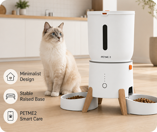 Your pets' meals, managed from your phone.