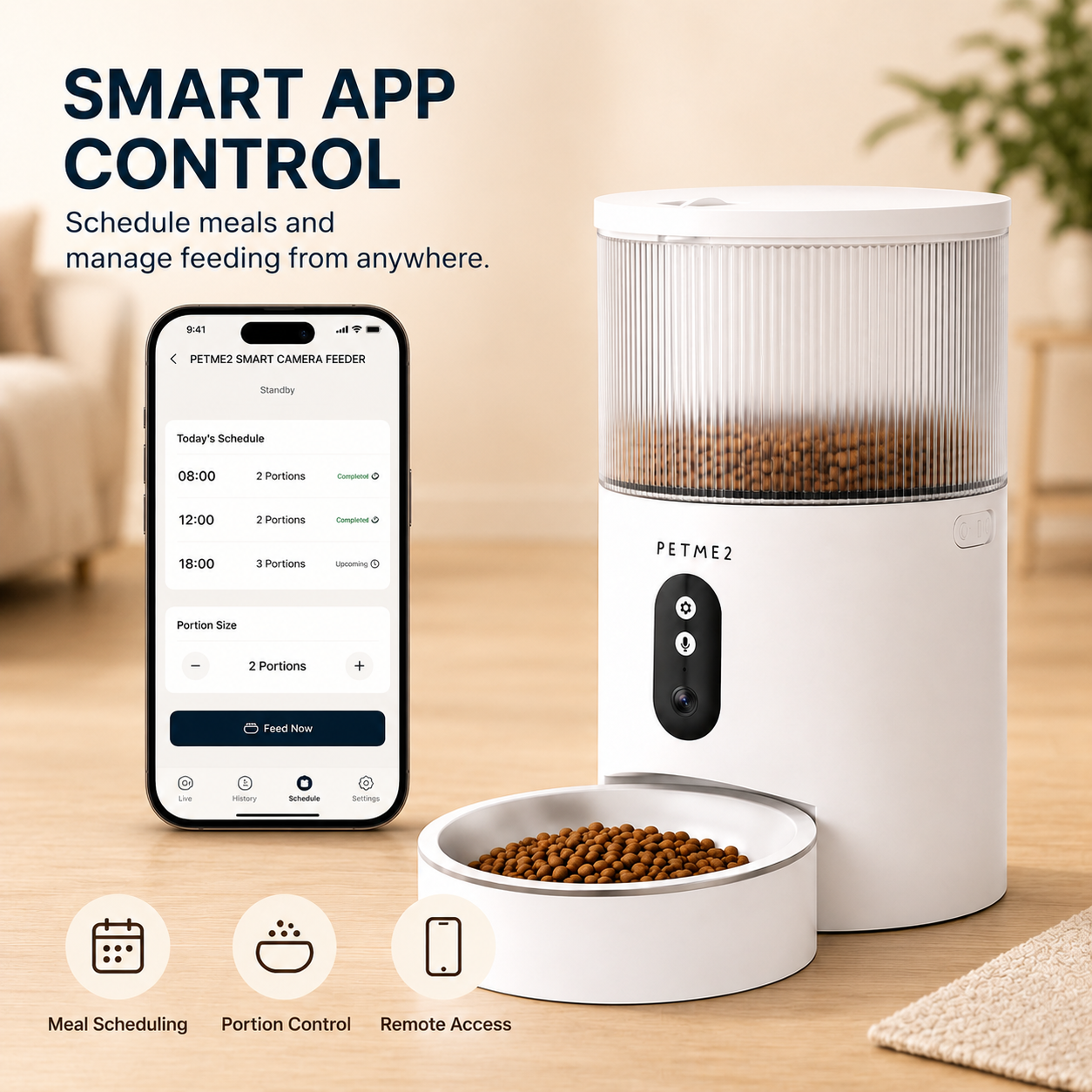 PETME2 3L Smart Automatic Feeder with 1080P Camera