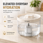 PETME2 2.2L transparent cat water fountain with visible water level